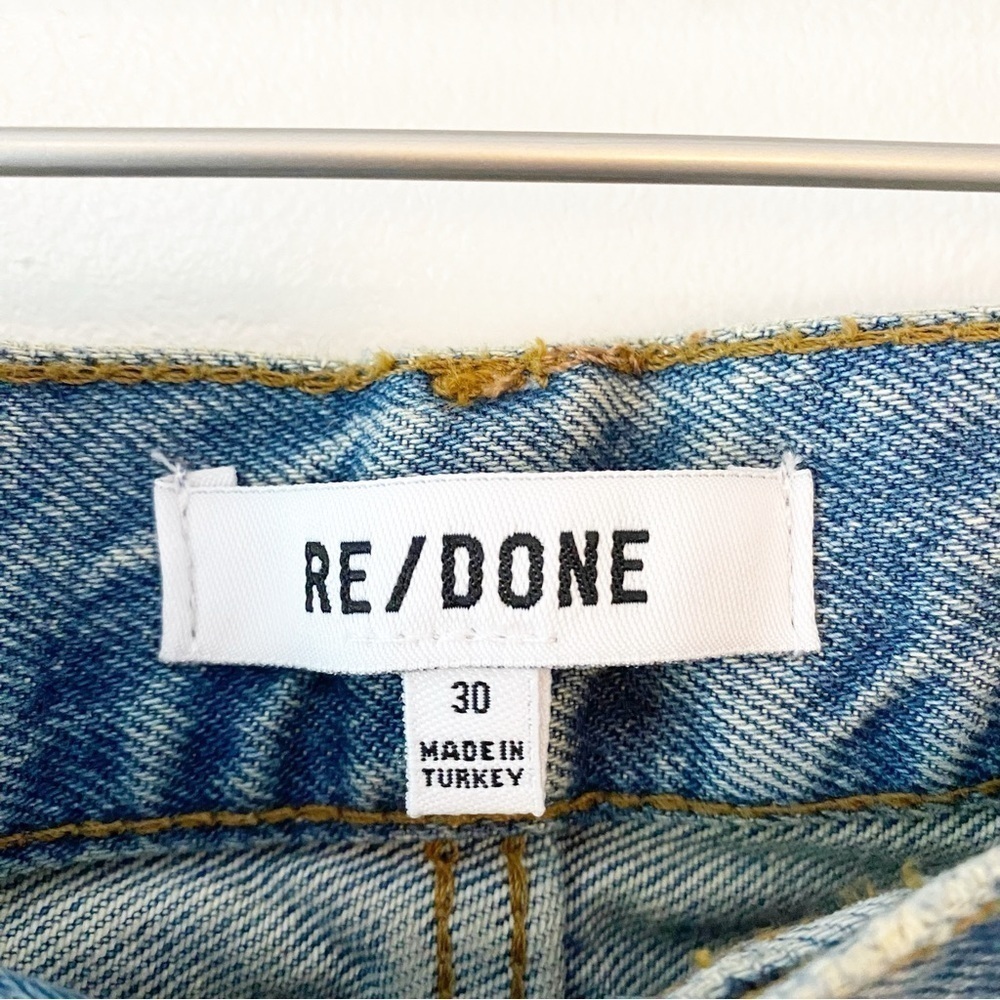 RE/DONE 70’s Stove Pipe Straight Leg Cropped Jeans NWT Medium Blue - Picture 9 of 16